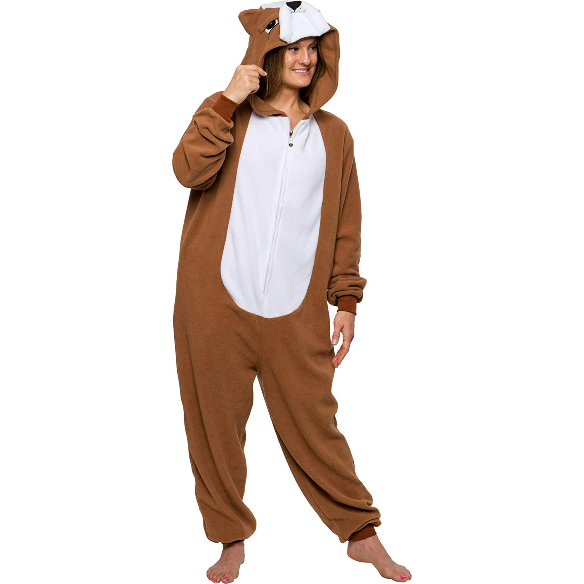 Unisex Bulldog Pajamas Plush Novelty Dog Costume Jumpsuit FUNZIEZ Unisex Bulldog Pajamas Plush Novelty Dog Costume Jumpsuit FUNZIEZ